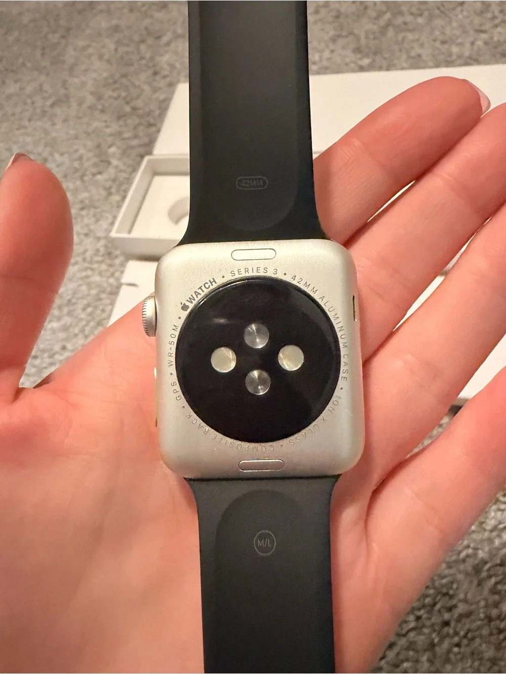 Apple Watch Series 3 Black Silicone Band - Smartwatch